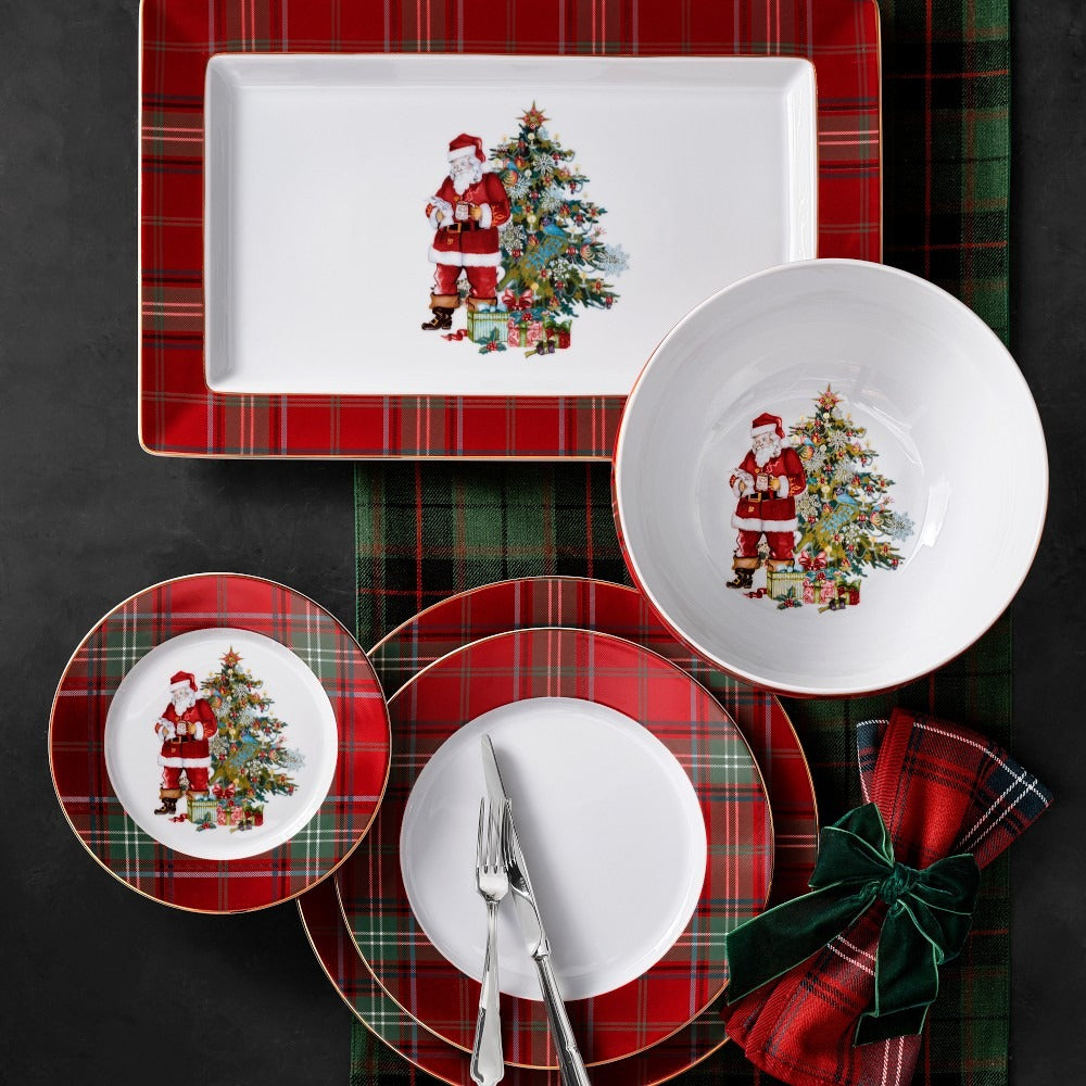 Red Tartan Dinner Plates