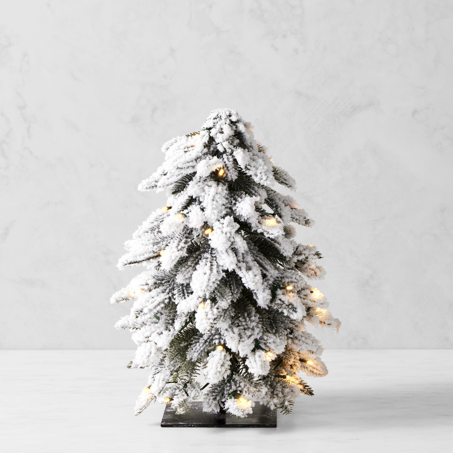 Jeff Leatham x Williams Sonoma Winter White Faux Tabletop Tree with Twinkle Lights