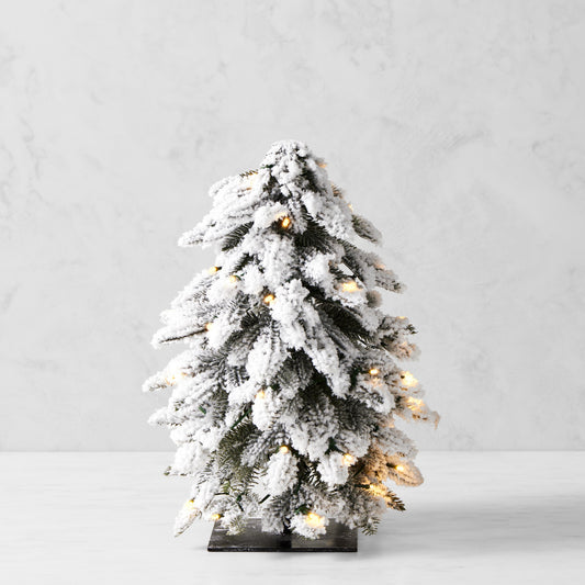 Jeff Leatham x Williams Sonoma Winter White Faux Tabletop Tree with Twinkle Lights