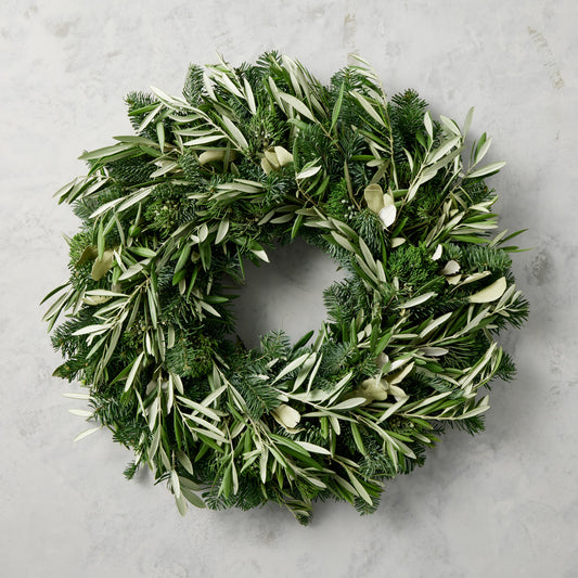 Olive & Greenery Holiday Live Wreath & Garland
