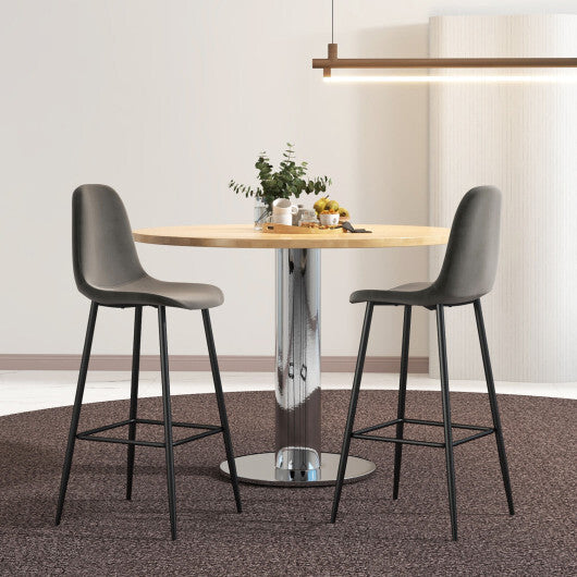 29.5 Inches High Back Bar Stools Set of 2-Brown