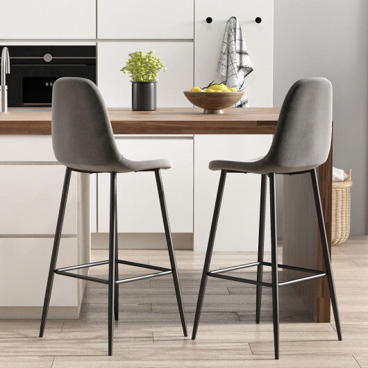 29.5 Inches High Back Bar Stools Set of 2-Brown