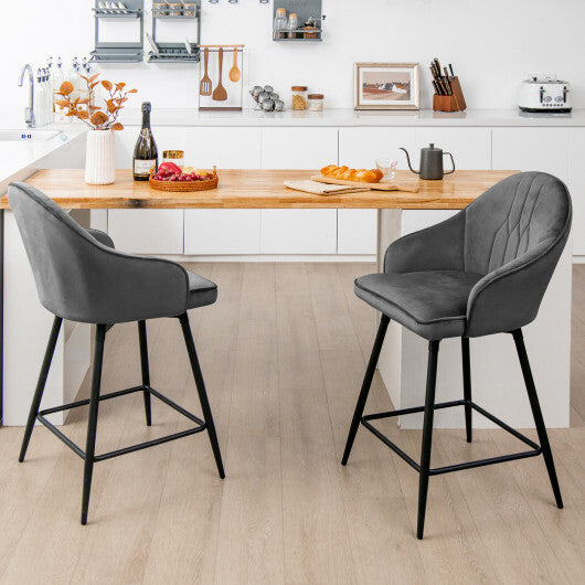 360-degree Swivel Bar Stools Set of 2-Gray