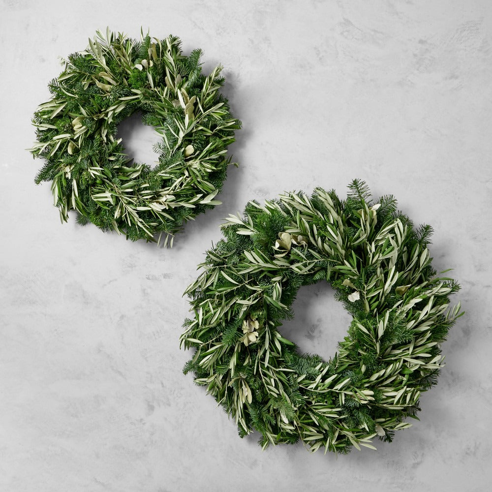 Olive & Greenery Holiday Live Wreath & Garland